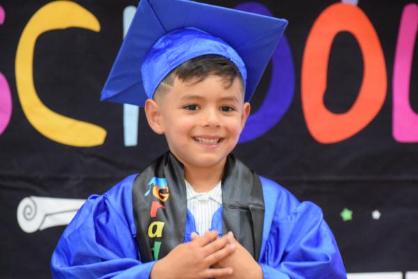 Presechool graduates celebrate with family 