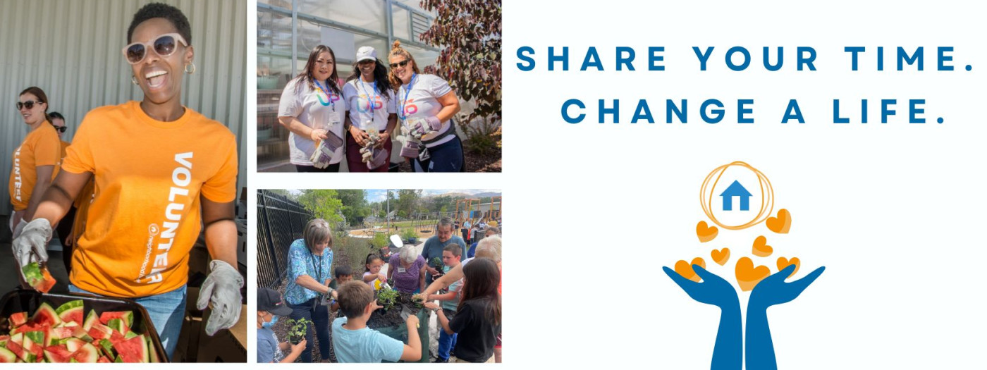 people volunteering in the garden and handing out snacks